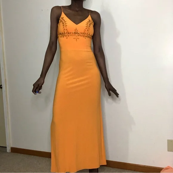 Morgan & Co. Dresses | Morgan & Co | Prom Jersey Dress Beaded Size 1/2 | Color: Orange | Size: 1/2 | Frockqueen's Closet Morgan & Co. Dresses | Morgan & Co | Prom Jersey Dress Beaded Size 1/2 | Color: Orange | Size: 1/2 | Frockqueen's Closet
